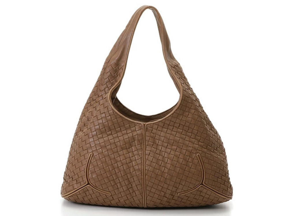 BOTTEGA VENETA Hobo Bag Intrecciato Brown Lambskin